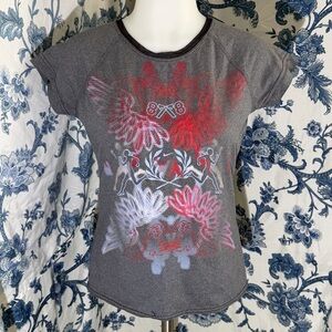 Y2K Retro Nike Graphic Athletic tee Mesh Back Gray Red Blue